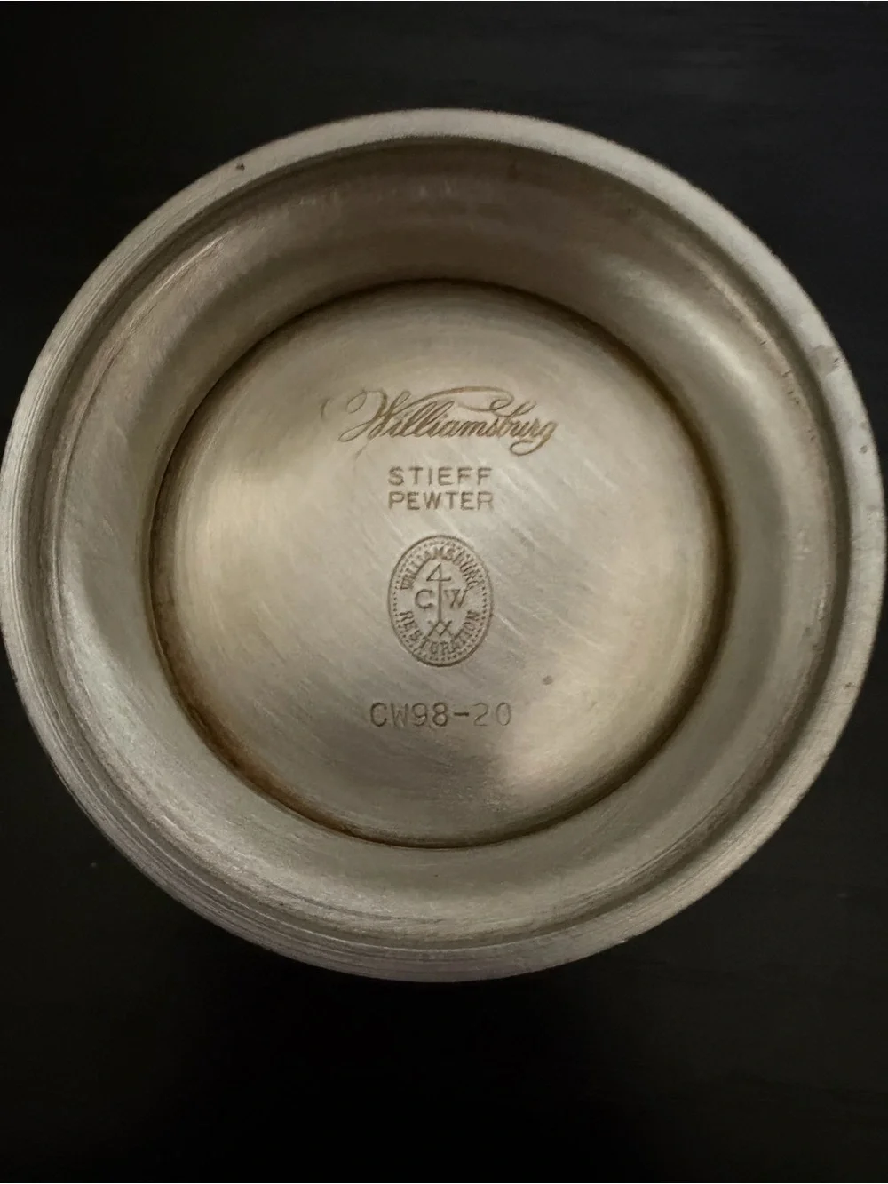 Vintage Stieff Peweter Williamsburg Restoration Salt Cellar Bowl & Spoon